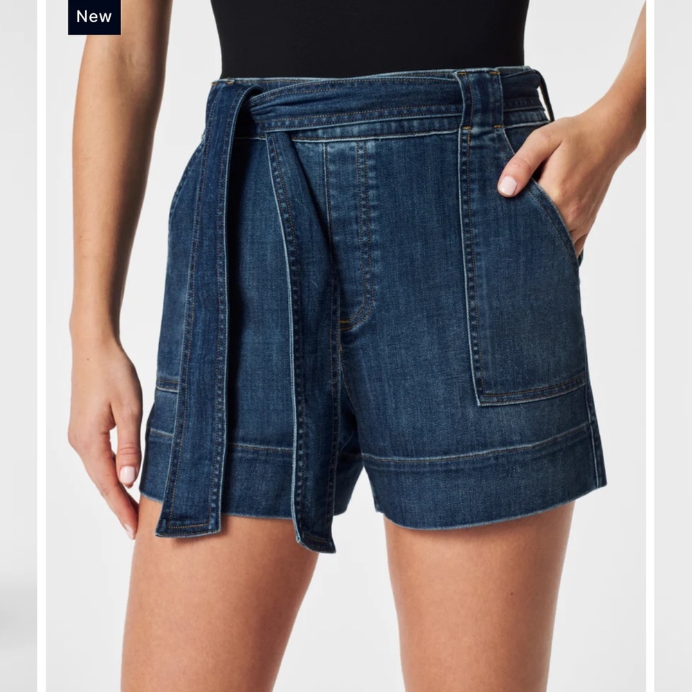 SPANX Tie-Waist Summer Denim Shorts - Picture 5 of 8